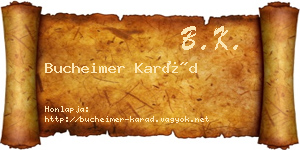 Bucheimer Karád névjegykártya
